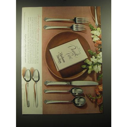 1950 Oneida Heirloom Sterling Damask Rose Silverware Ad - This is graceful