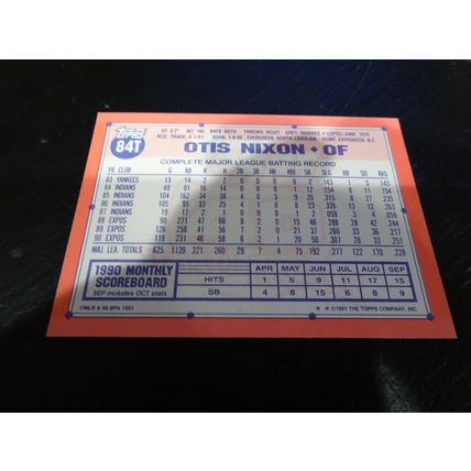 1991 Topps Traded Card # 084T Otis Nixon Near Mint (7) Atlanta Braves