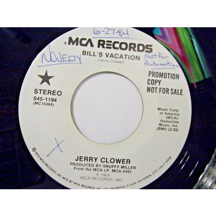 Jerry Clower-Bill's Vacation / Owen Cooper Said...-1984-45rpm-NM *Promo