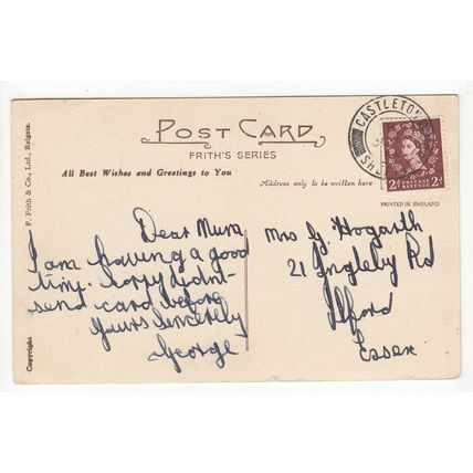 The River Castleton Postcard 1954 Derbyshire