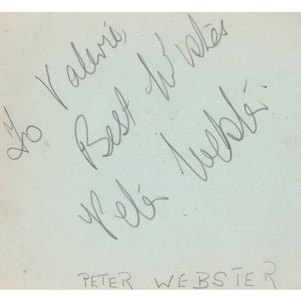 Peter Webster Blackpool Pier Entertainer Antique Hand Signed Autograph Page