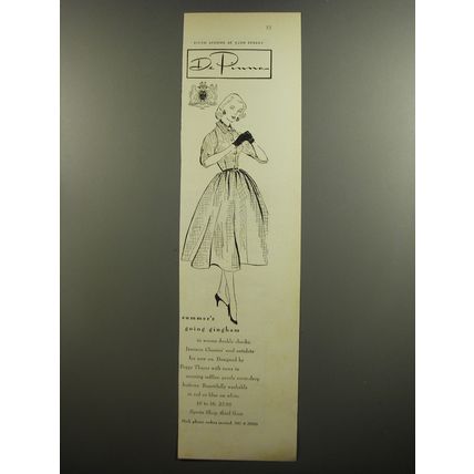1952 De Pinna Jamison Classics Dress by Peggy Thayer Ad - Summer's going gingham