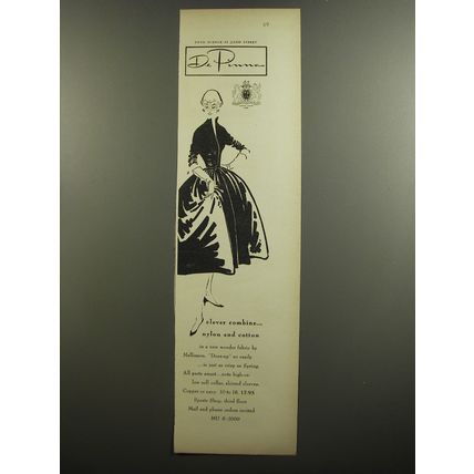 1952 De Pinna Dress Ad - Clever combine.. nylon and cotton