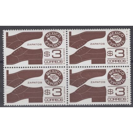 ZAYIX - Mexico 1118 MNH Block Mexico Exporta Men's Shoes Industry 071522S79M