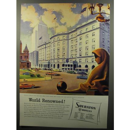1953 Boston Sheraton Plaza Hotel Ad - World renowned