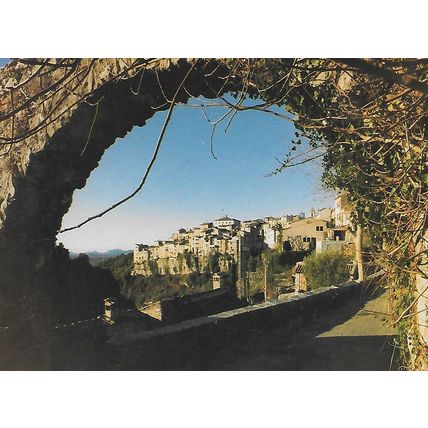 Tourettes-sur-Loupe: The Village Seen Through the Arch of the Aqueduct