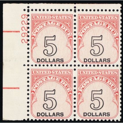 J104, Mint NH Plate Block With Shifted Denominations Error * Stuart Katz