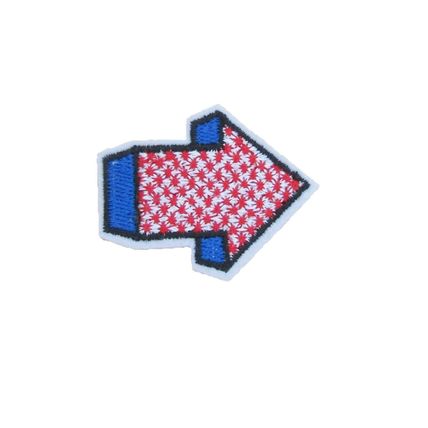 Arrow Iron On Patch Small Fun Badges 4cm x 5cm Red White Blue Cartoon P354