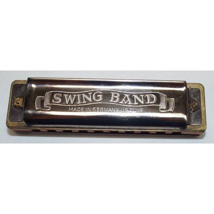 Vintage US Zone West Germany Swing Band Harmonica W/Case Works Perfect