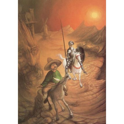 Andre De Barros Medieval Knight Don Quixote French Painting Postcard