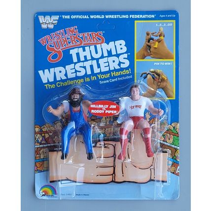 wwf ljn wrestling superstars thumb wrestler hillbilly jim vs roddy piper figures