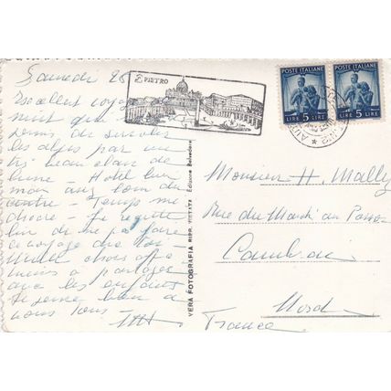 Piazza Esedra Roma Italy RP postcard posted 1906 tear