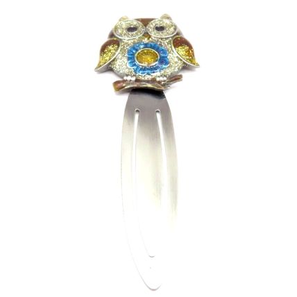 Owl Bookmark Metal Glitter Enamel Multicoloure Detail 11 CM Gift Collectable