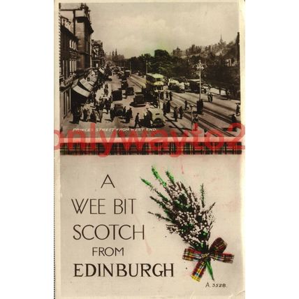 A Wee Bit of Scotch, Edinburgh, Scotland, Postcard, 1937