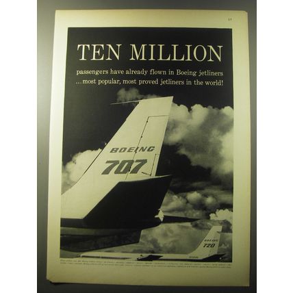 1960 Boeing 707 and 720 Jetliners Ad - Ten Million passengers