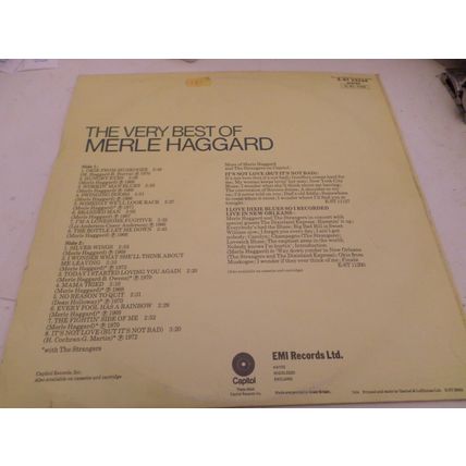 Merle Haggard - The Very Best of - 1972 - 12" Vinyl LP - Capitol - E ST 23234