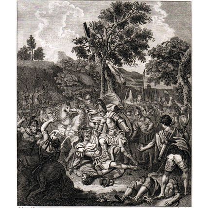 ASSASSINATION OF PHILOCLES PREVENTED 1793 John Barlow ANTIQUE ENGRAVING