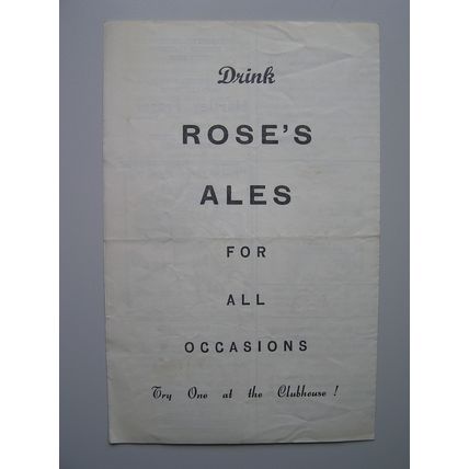 SCARBOROUGH v CASTLEFORD Rugby Union Programme 20/04/1962