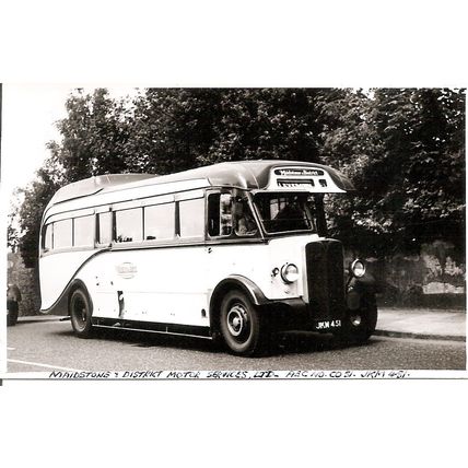 Black & White Photograph of Maidstone & District Motor Services Ltd. - JKM 451