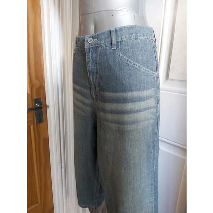 REPUBLIC Denim Shorts White Label Long Size S loose fit jeans washed relaxed