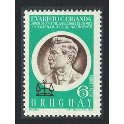 Uruguay Dr. Evaristo C Ciganda Politician Diplomat 1969 MNH SG#1422 MI#1162