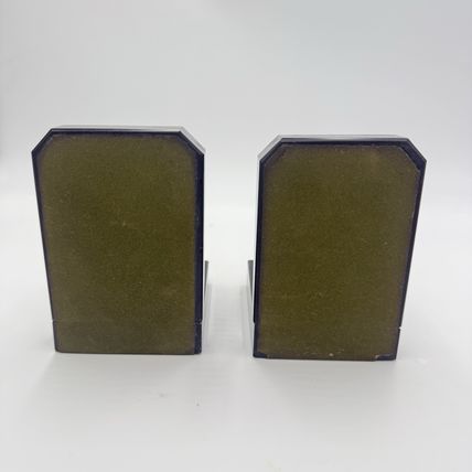 Sabino France Opalescent Art Glass Moineau Gourmand Sparrow Bookends Marble Base
