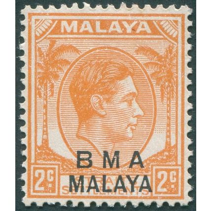 Malaya BMA 1945 2c orange Die II SG2a MNH
