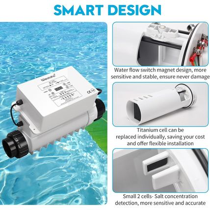 Salt Chlorine Generator, Westaho Pool Salt System for Inground Pools up to 40,00