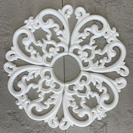 Canomo 24" OD X 5" ID White Ceiling Medallion 4-Piece Set Ceiling Medallion for
