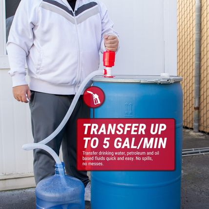 TERA PUMP Large Industrial Barrel Siphon 55-Gallon Drum Pump (Bpa-Free) for Drin