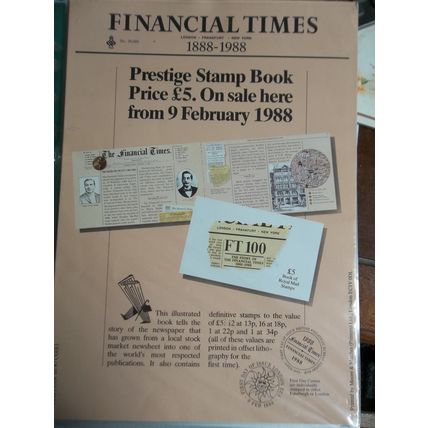 ROYAL MAIL A4 POST OFFICE 1988 POSTER PRESTIGE BOOKLET FINANCIAL TIMES NEWS