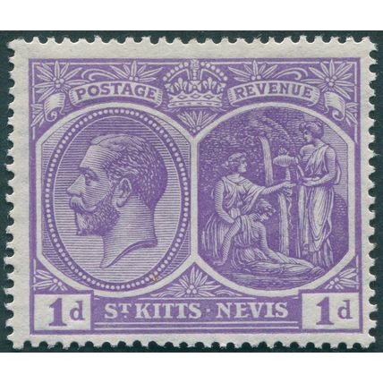 St Kitts-Nevis 1929 1d pale violet SG39a unused