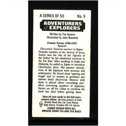 Brook Bond Adventurers Explorers Francis Xavier Spanish No 5 Mint