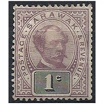 Sarawak 1888 SG8 1c Purple & Black Mounted Mint . .
