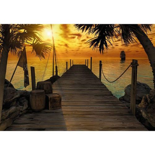 368x254cm Wall mural TROPICAL ISLAND "TREASURE PIRATES ISLAND" photo wallpaper