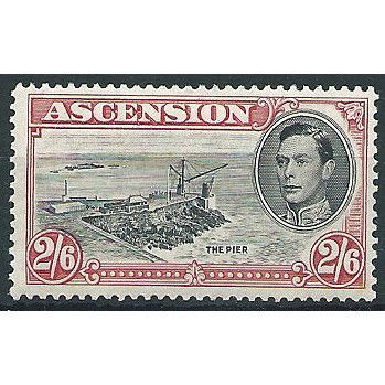 Ascension 1938 SG45 2/6d Black & Deep Carmine Mounted Mint ... .