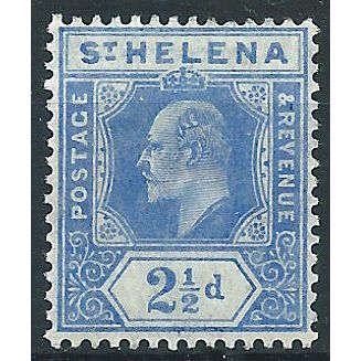 St Helena 1908 SG64 2 1/2d Blue Mounted Mint .. ..