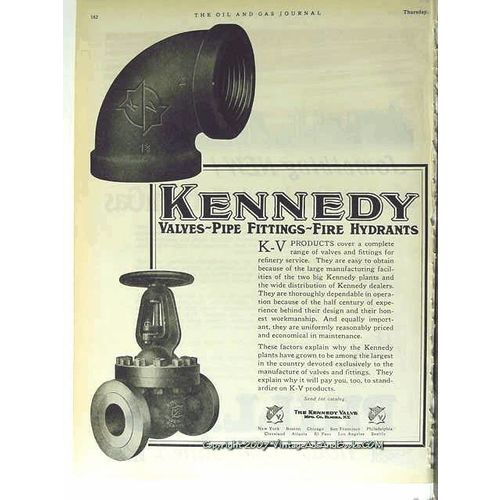 kennedy valve mfg company 1928 kv pipe fitting fire hydrant vintage ad