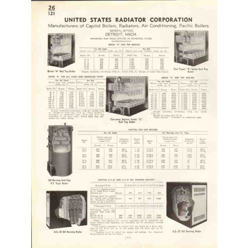 united states radiator company 1938 capitol boilers vintage catalog