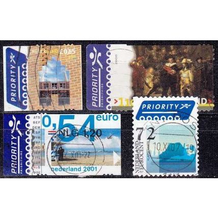 NIEDERLANDE NETHERLANDS [Lot] 32 ( O/used ) diverse Klebemarken EUR