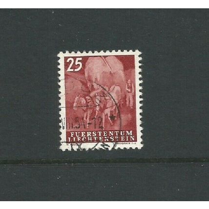 Liechtenstein 1951 Agricultural Scenes 25r Purple Haywain Very fine Used SG 291