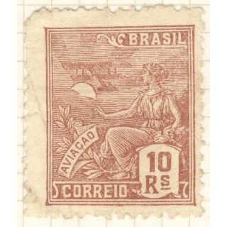 Brazil 1931 - 10r reddish brown - "Aviation" - unused
