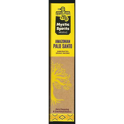 Amazonian Palo Santo, Mystic Spirits Handcrafted Smudge Incense, 8 Thick Sticks
