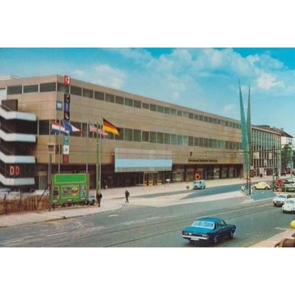 Dusseldorf 1970s Exhibition Germany German Flags Flying Entrance 1970s Postcard