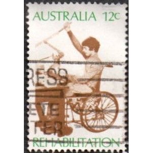 Australia 1972 12c Value. Rehabilitation, Worker in Wheelchair. Fine Used.