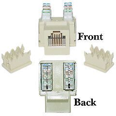 Pack of 2] Keystone Insert, Beige, Phone/Data Jack, RJ11 / RJ12 Female to 11...