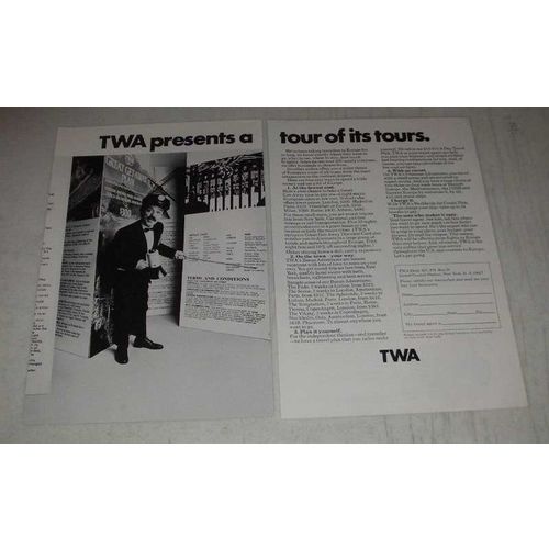 1969 TWA Airlines Ad - A Tour of Its Tours