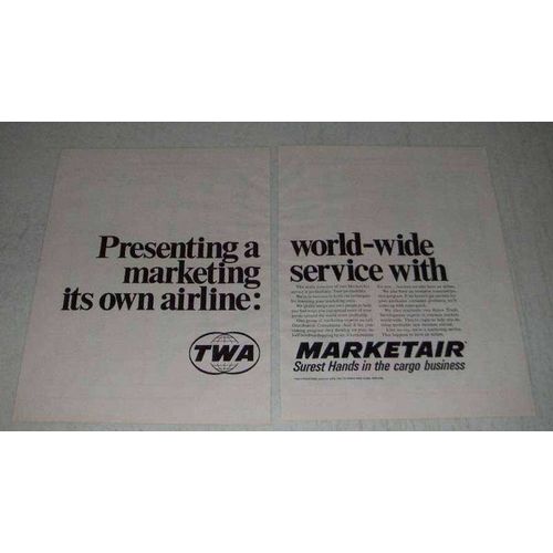 1969 TWA Airline Ad - World-Wide Marketing Service