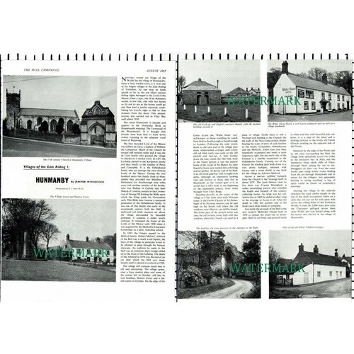(8027) Hunmanby Yorkshire White Swan Hotel - 1965 Article