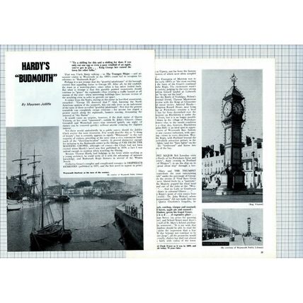 (6189) Thomas Hardy Weymouth Budmouth Dorset - 1970 Article